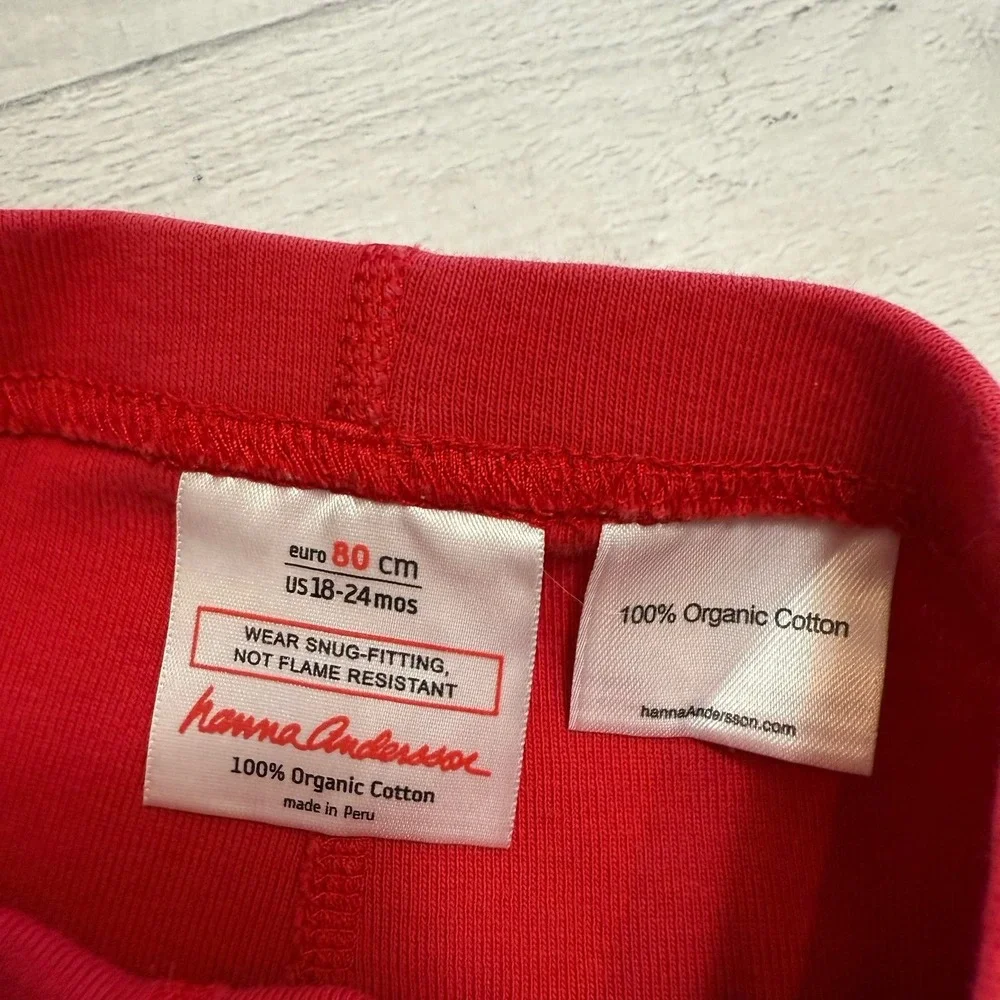 Hanna Andersson kids long‎ John Santa Christmas  pajamas size 80 18/24 months